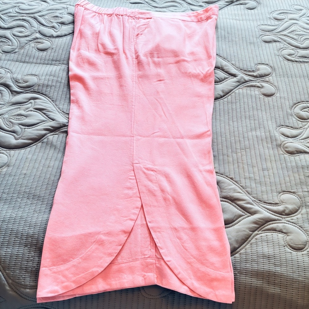 Isaac Mizrahi Live! Pink Linen Blend Tulip Hem Crop Pants Women's 16P EUC - Picture 2 of 8
